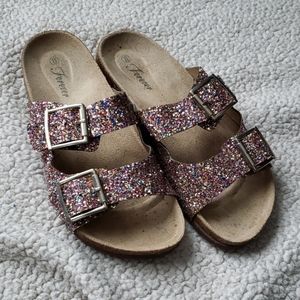 Forever Multi Color Glitter Sandals